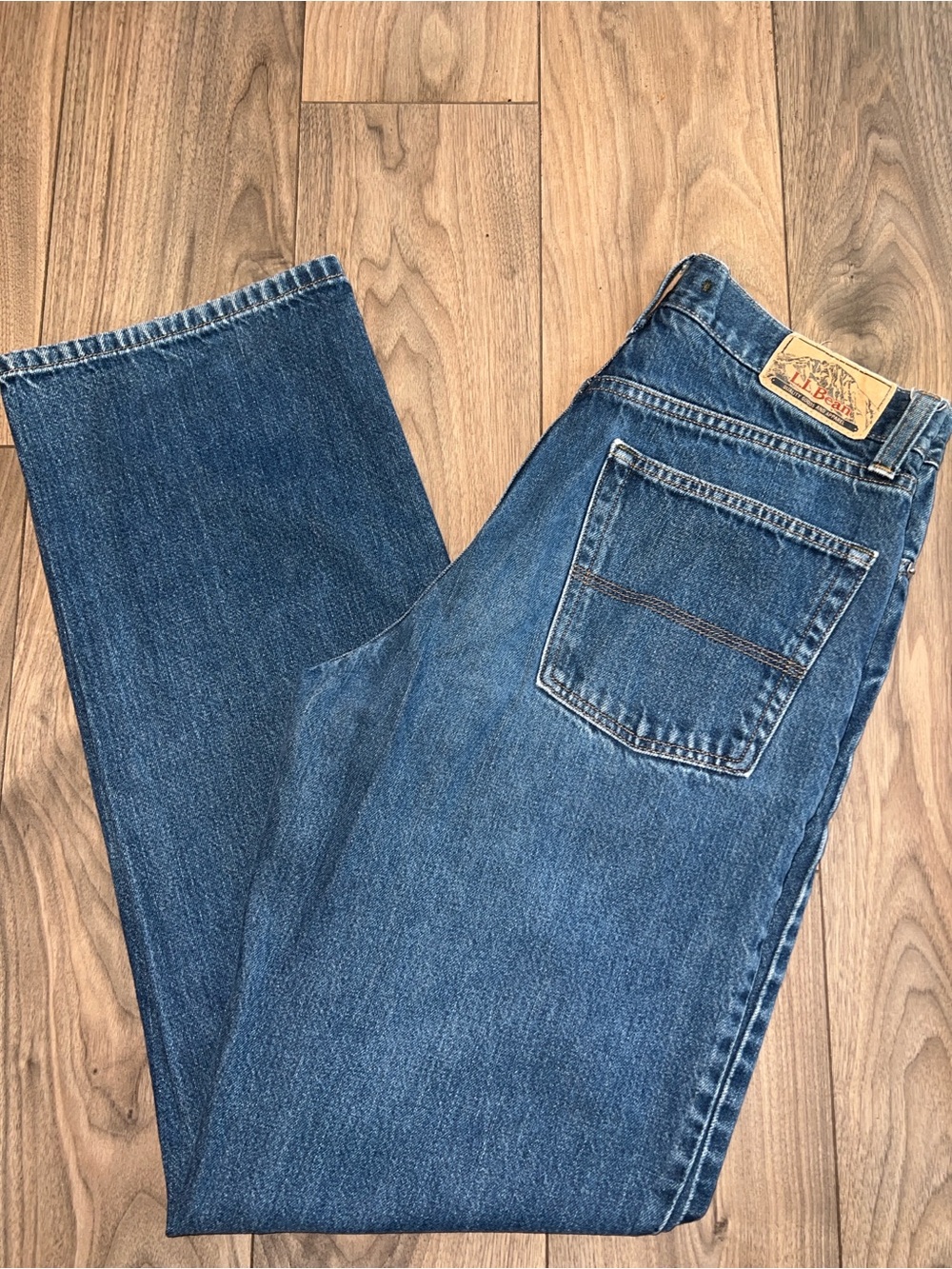 L.L. Bean Blue Jeans Natural Fit Medium Wash Faded